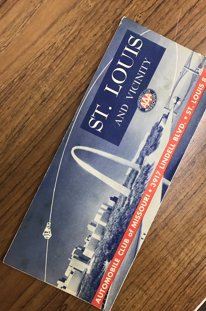 GusGusFunBus's tweet photo. Love my 1962 @AAAMissouri map of St Louis foretelling Americans in space and the coming @GatewayArchSTL 

#stlstuff https://t.co/JRCaKd7u3v