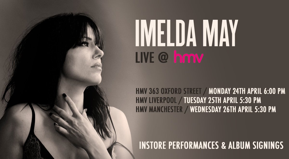 ImeldaOfficial's tweet photo. Imelda is signing copies of her brand new album and performing at @hmvtweets next week!! Head here to get tickets https://t.co/Ojt6xyiU8E https://t.co/QbRl5s2J0y