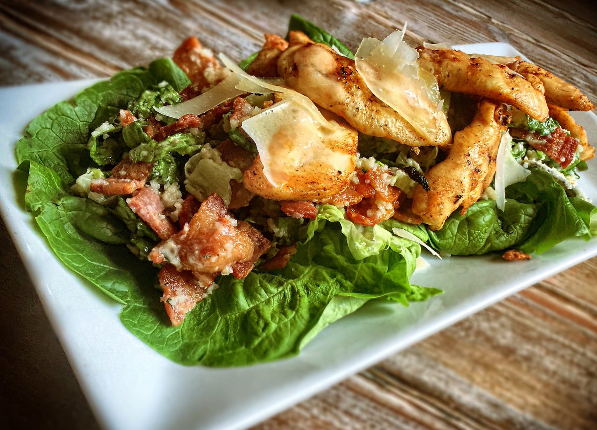 Our express lunch menu is perfect for these sunny afternoons. How about this Classic Chicken Caesar Salad  - £6 #halifax #deanclough #lunch