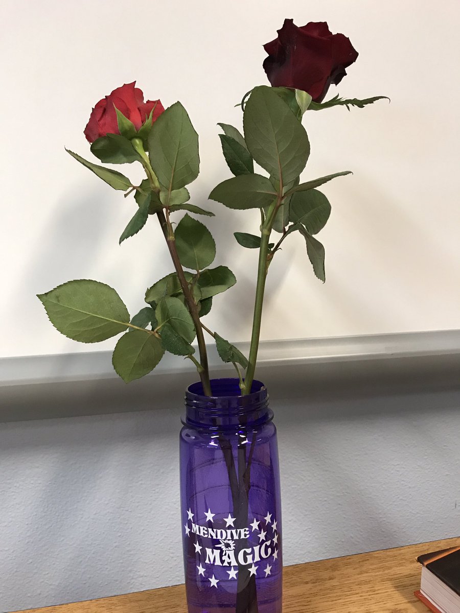mrswikewcsd's tweet photo. Students at school today gave out roses to teachers "just because" and brightened the day for many! #kindness #sharekindness #mendivemindset https://t.co/XrQ0FGeyq3