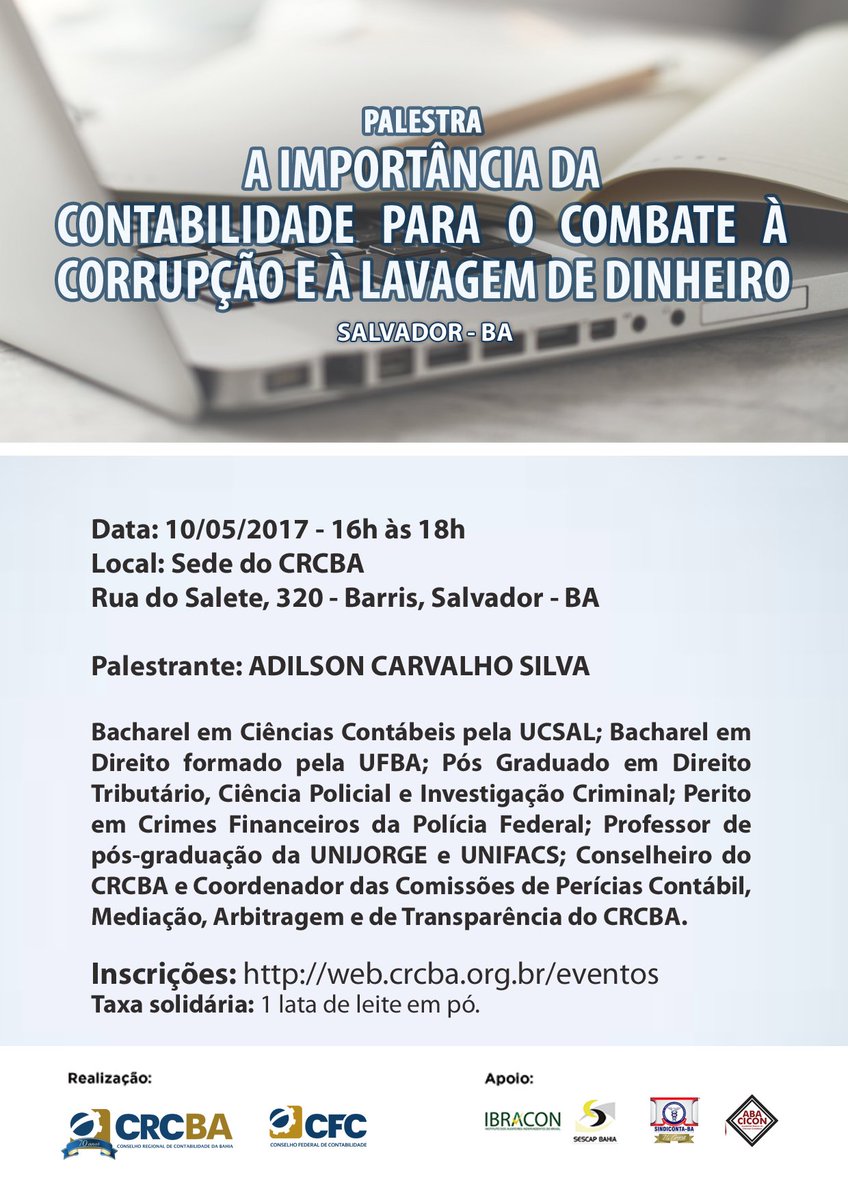 crcbahia's tweet photo. Inscrições: https://t.co/XLgeUrJaHB
#CRC #Contabilidade #CFC #CRCBA #Palestra #Salvador https://t.co/1mM4IThyHH