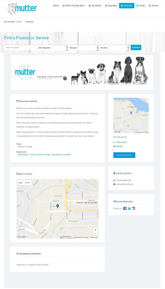 MutterCanada's tweet image. We just got our own listing on Mutter.ca - join us on #Canada's first social network, directory AND blog for #dogs! ow.ly/JmA230aXuzN