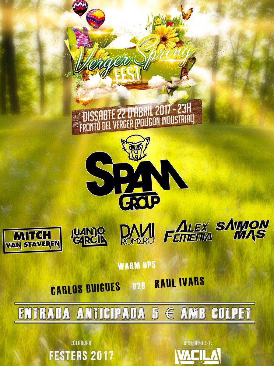 ✖️ #VergerSpringFest ✖️
Sorteo 2 entradas entre todos los RT
Desvelo ganadores el Viernes 21
¡Mucha suerte!👍🏼