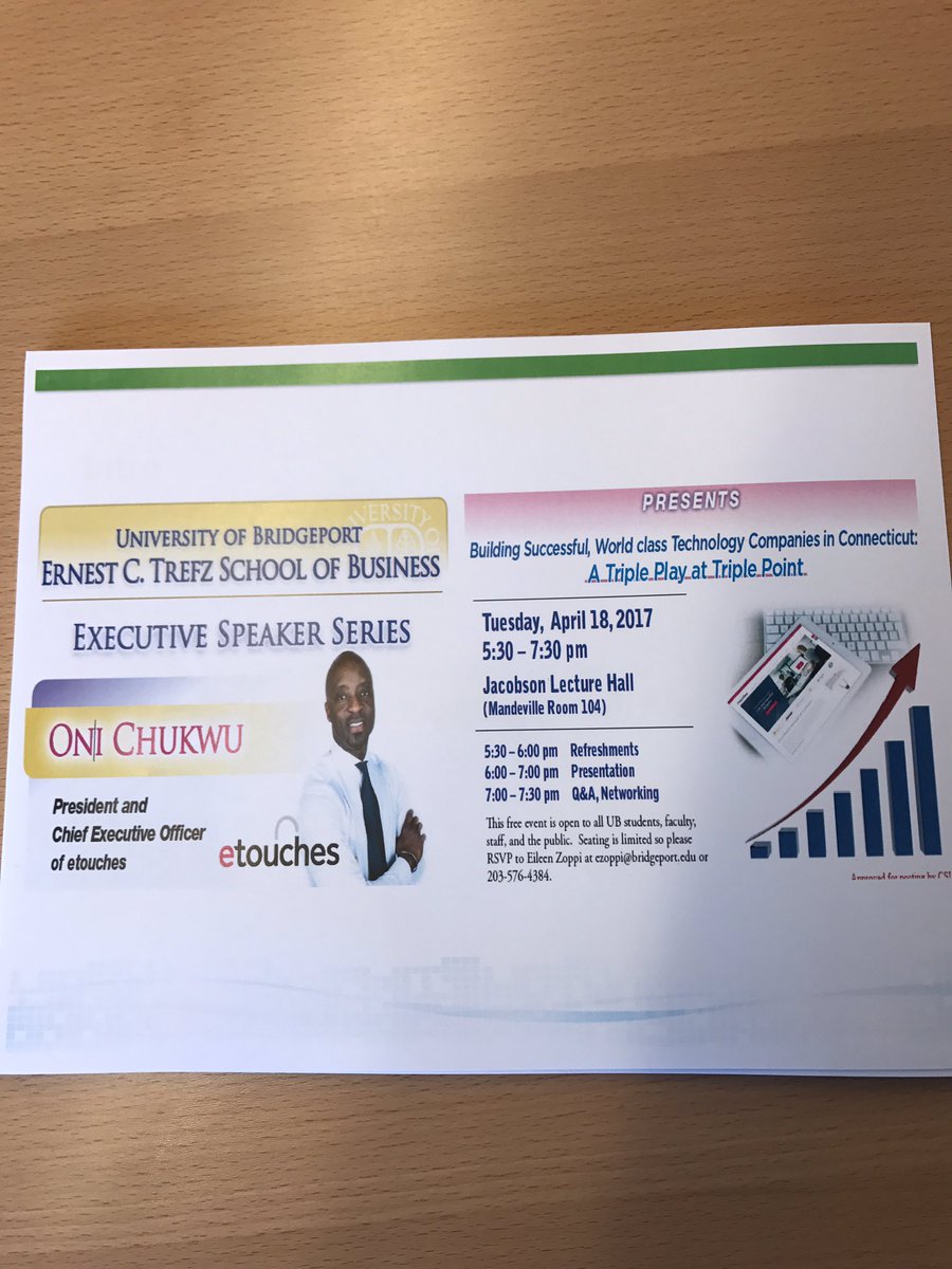 University of Bridgeport is ascendant! Join me tonite as keynoter at the Graduate School of Business on building world class tech companies.