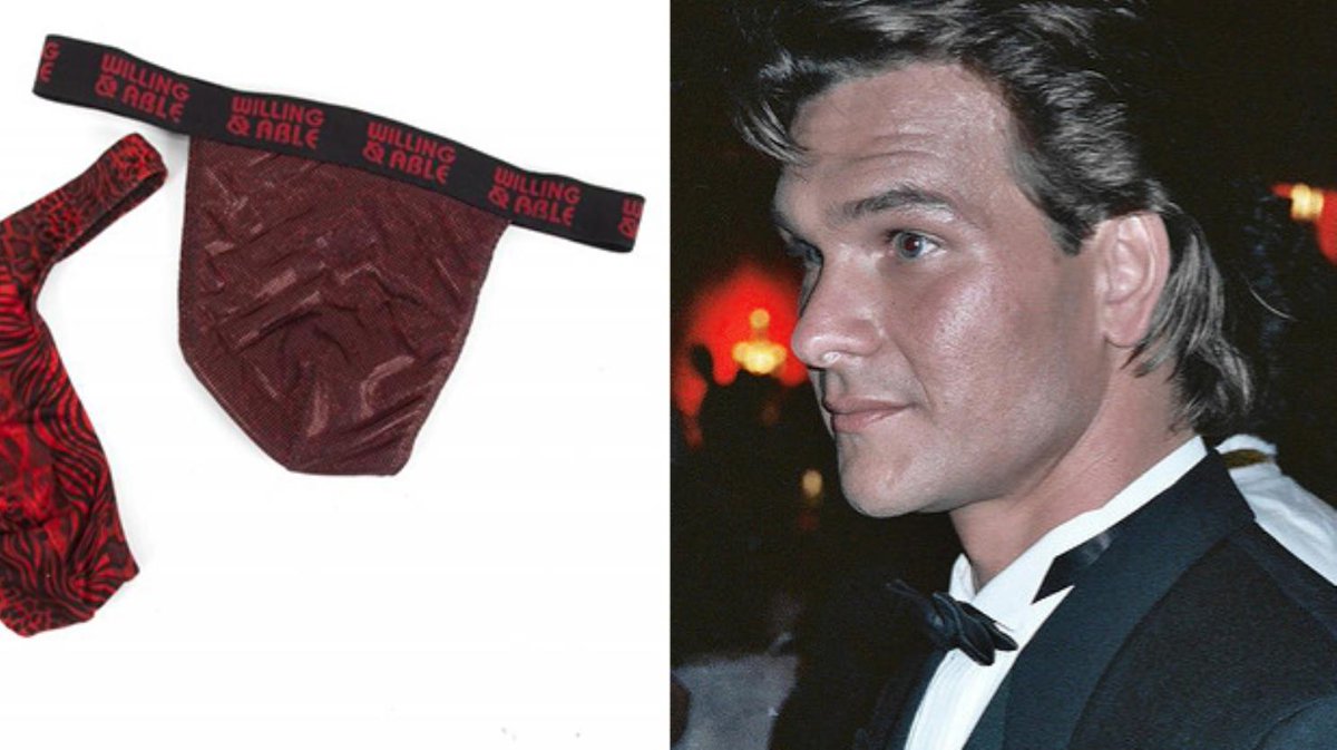 VICE's tweet image. Patrick Swayze's old g-string is up for auction: bit.ly/2okxSZn