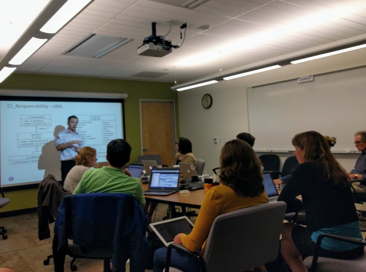 Sean_Gordon_'s tweet photo. #airbornemetadata #documentation training taking place at #UCAR. Discussing #UML and #ISO #metadata building blocks with #NASA and #NCAR. https://t.co/AhXksfewrW