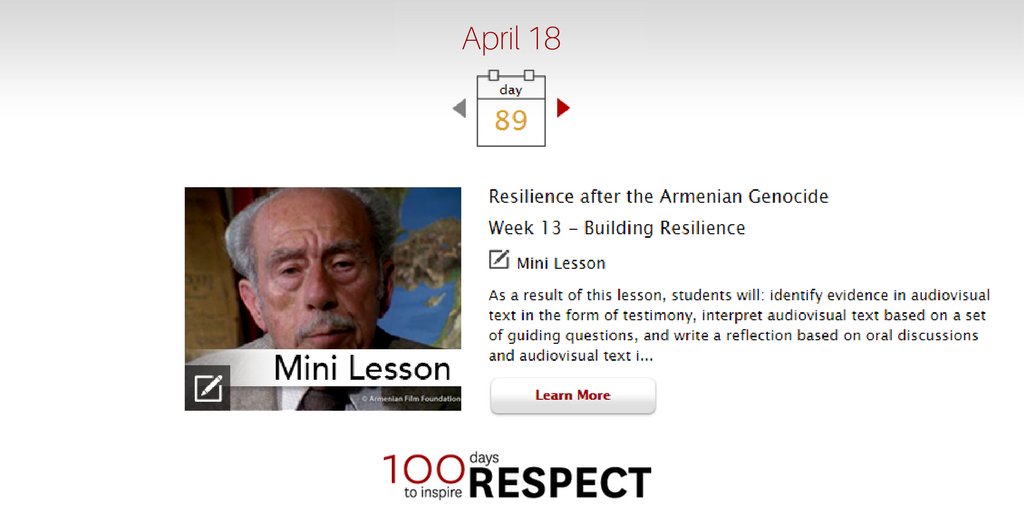 USCIWitness's tweet photo. Day 89 of #100Days4Respect Inspire students to explore the power of testimony to learn from the past. https://t.co/bq1gGjv4cg https://t.co/oBnQ3Wr9A1