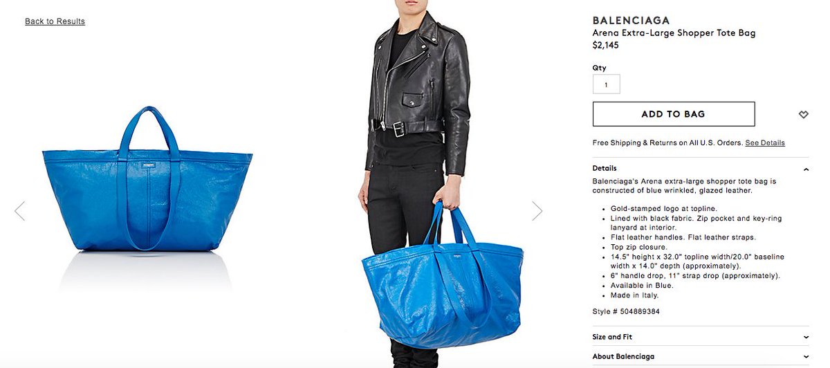 Balenciaga's Arena tote is a 2,145 version of the Ikea bag