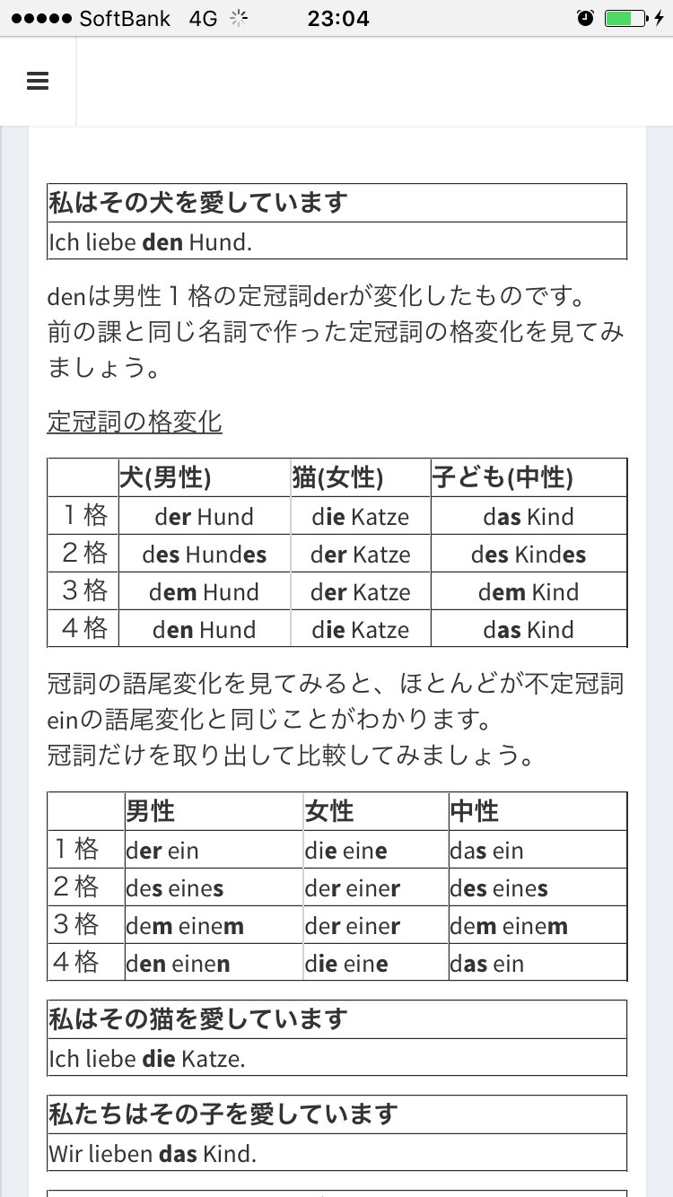 ドイツ語の城 ドイツ語勉強サイト あなたは ドイツ語 の 定冠詞の格変化 大丈夫ですか 多くの人がドイツ語勉強をやめてしまう難関の１つですね 詳しい内容は T Co Pdhqmomv8s ドイツ語学習 ドイツ語 Japanisch T Co