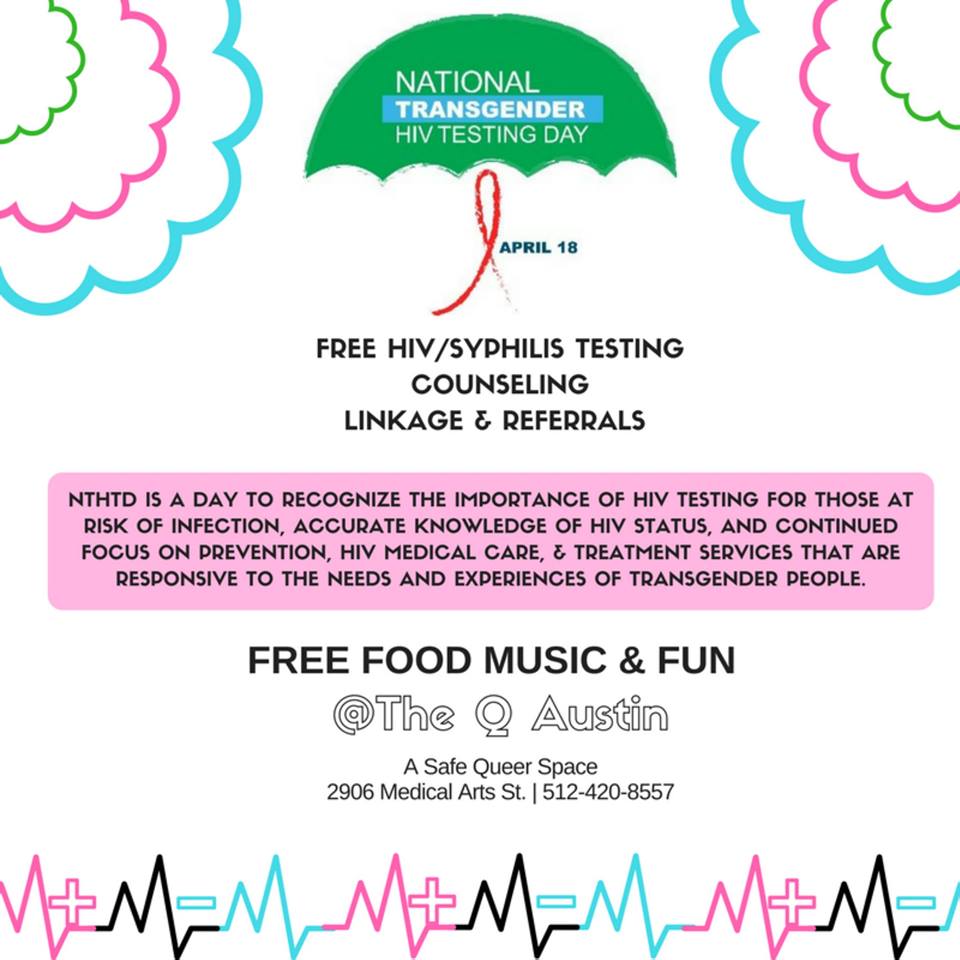 KindClinicTX's tweet image. Today is #NTHTD2017! .@asaustin&apos;s @q_austin program is offering FREE #HIV &amp;amp; #syphilistesting from 2pm-6pm. #BeKind #ATX