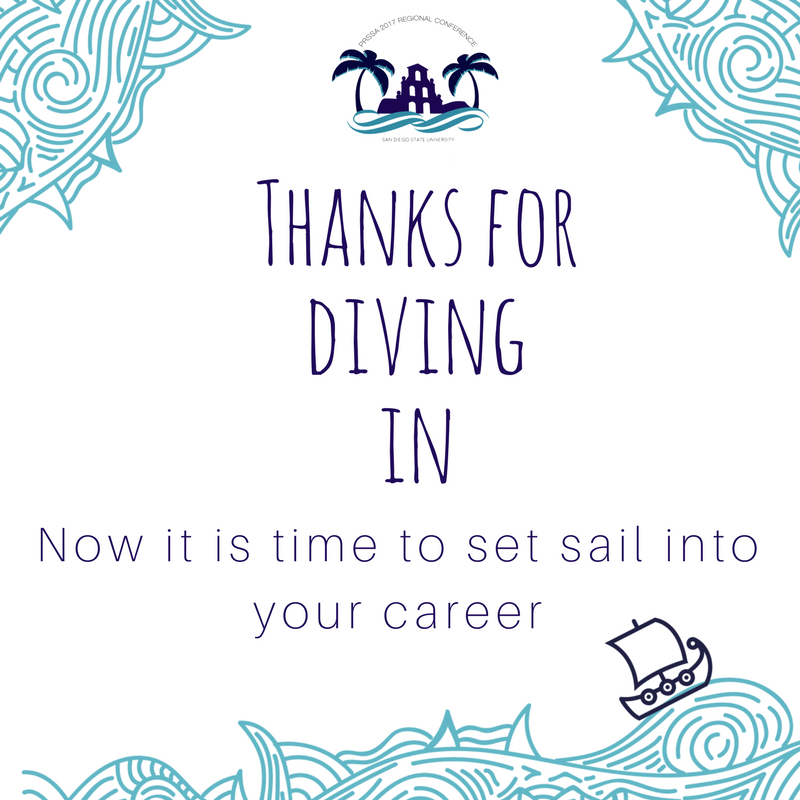 PRSSAinSD's tweet photo. Thank you for diving in with us at #PRSSAinSD! We wish you all well as you sail away into your PR careers! #DiveIn https://t.co/791YbSVuLK