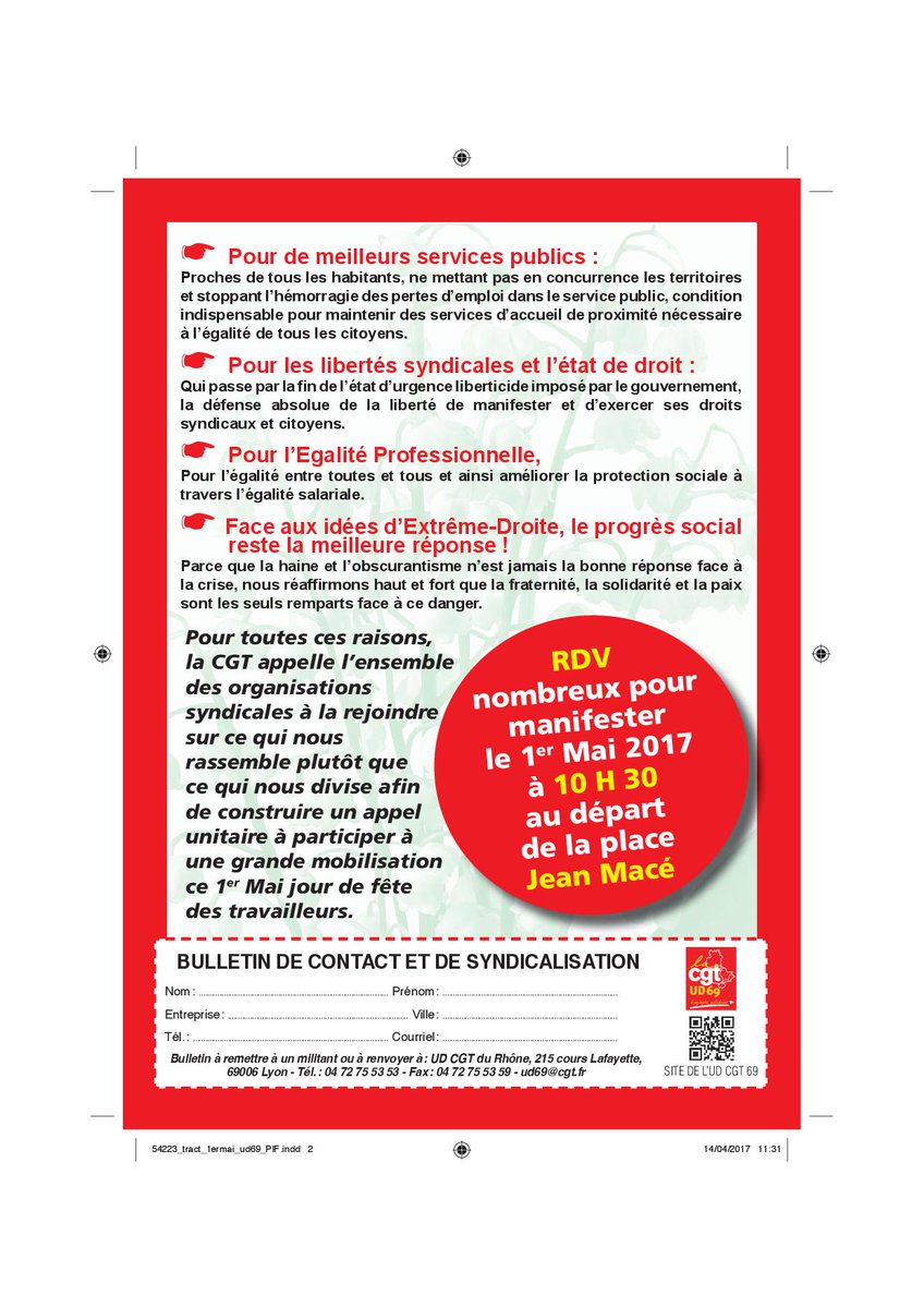 CgtLaMetroLyon's tweet photo. #Solidarite entre les #Peuples pour un monde de #Paix, ensemble #Premier mai2017 à #Lyon! https://t.co/Q6d9pNYzYt