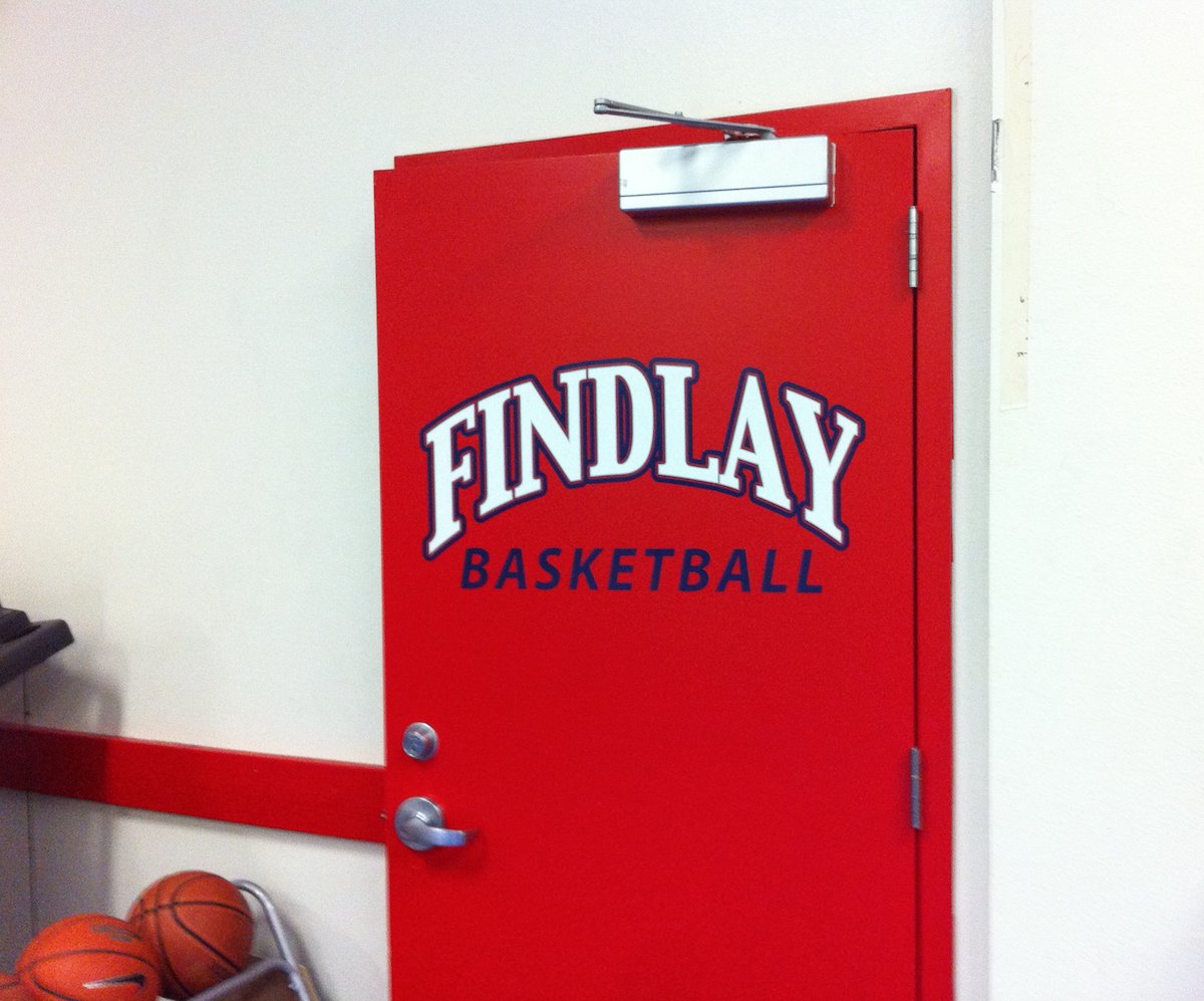 Door Decals for Findlay Prep Basketball in Las Vegas, NV! An excellent branding tool from Integrity Design USA! #doordecals #schoolbranding