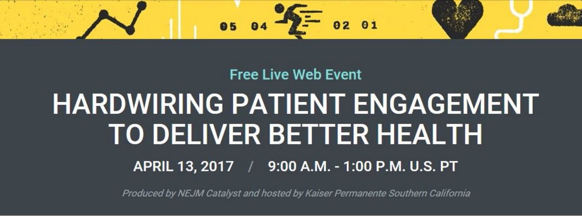 nejmcatalyst's tweet photo. Missed our #PatientEngage17 event with @KPSCALnews or want to rewatch it? A free video archive is now available: https://t.co/w83YhLmNAa https://t.co/GP4mefS1Od