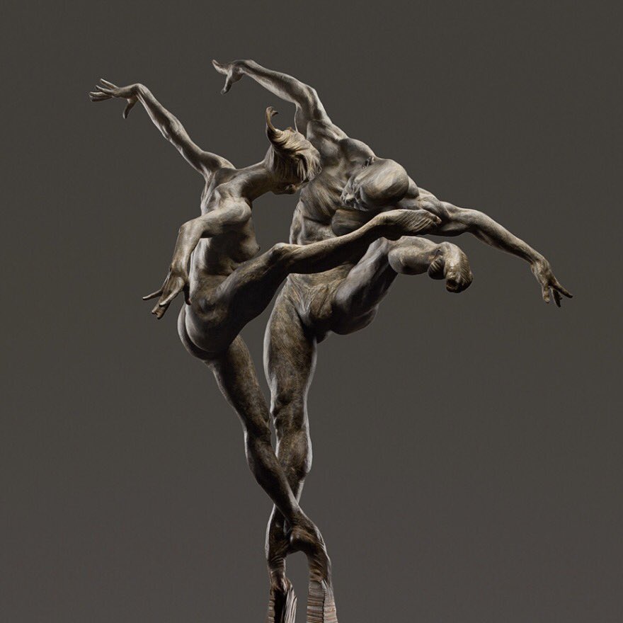 RMacDonaldArt's tweet photo. Close up of "The Ritual" Column Bronze 2012 #figurativesculpture https://t.co/cOc9HHXFco