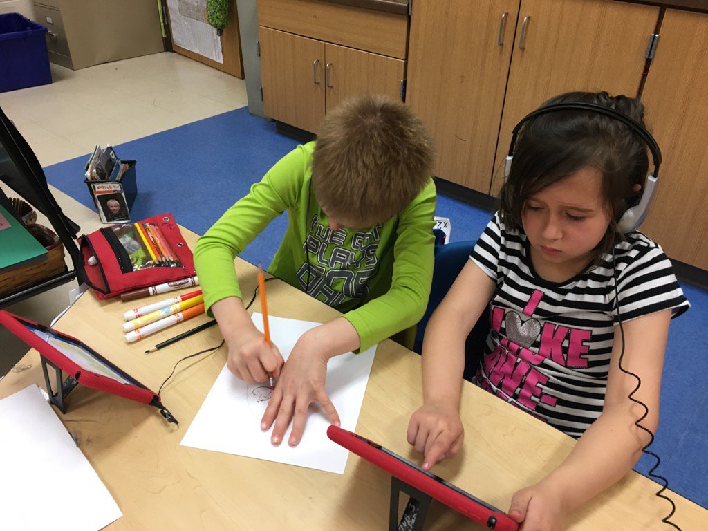 my_holcomb's tweet photo. Exploring our new epic accounts during WIN.  How to draw a happy face emoji. https://t.co/E6Dak3gtBe