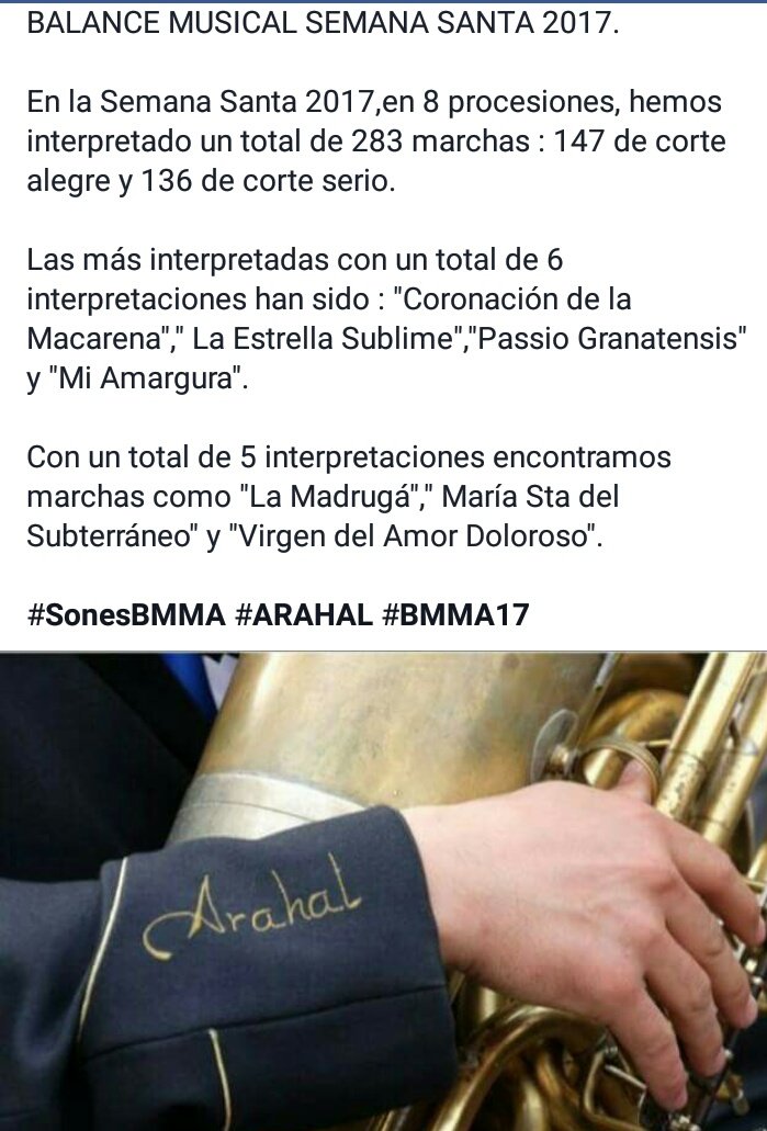 Balance Musical Semana Santa 2017 #SonesBMMA #Arahal #BMMA
