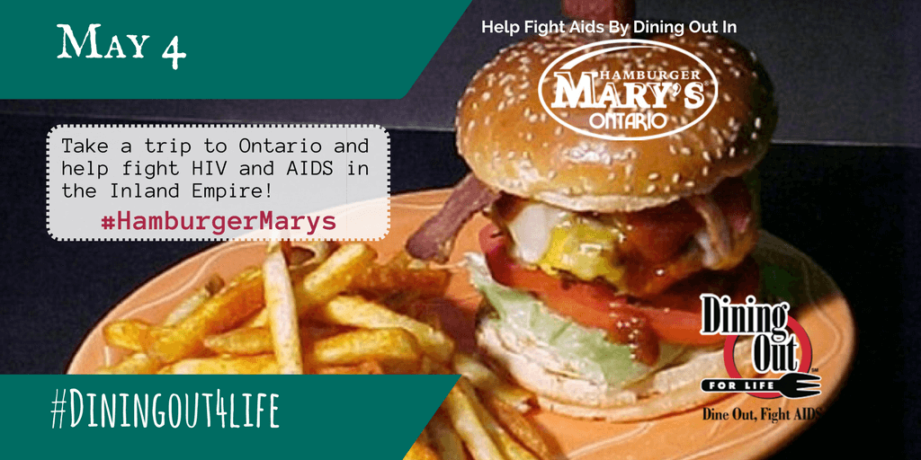 FoothillAIDS's tweet photo. Join restaurants and cafes like @HamburgerMarysOntario to help #fightAIDS by signing up for the #FoothillAIDSProject https://t.co/Vgf9JFU6ig https://t.co/6Ghb3rXmpU