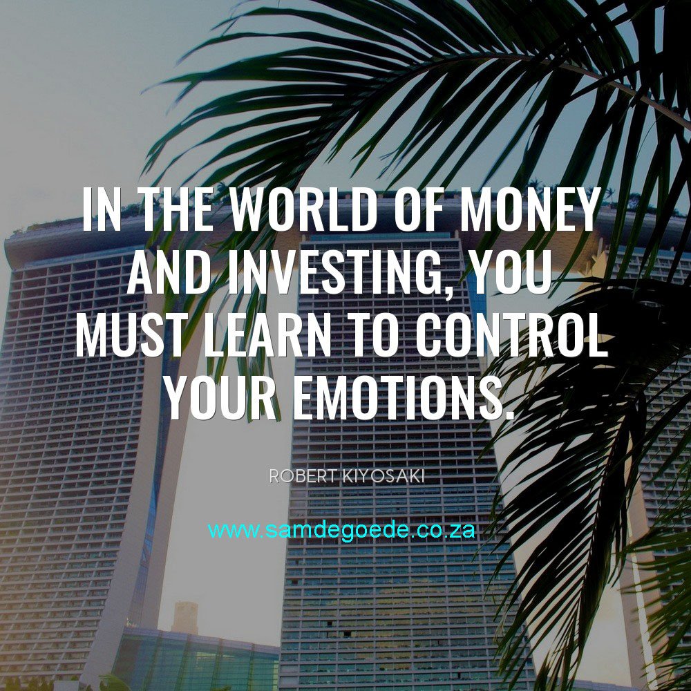 SamDeGoedeCFP's tweet photo. Do you let your #emotions affect your#Investment decisions?
#AllanGray
#Investec
#Stanlib
#Motivational
#SouthAfrica
#samdegoedeCFP https://t.co/ufobQR0mhj