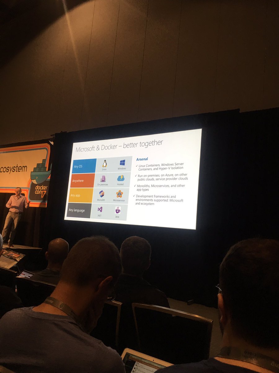 Watching the Docker + Microsoft session #DockerCon