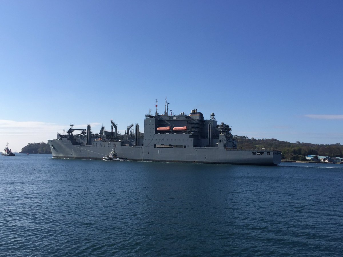 garethdempster's tweet photo. USNS Robert E. Peary departing Devonport this morning #Plymouth #hugeship https://t.co/k8egFXjOVu