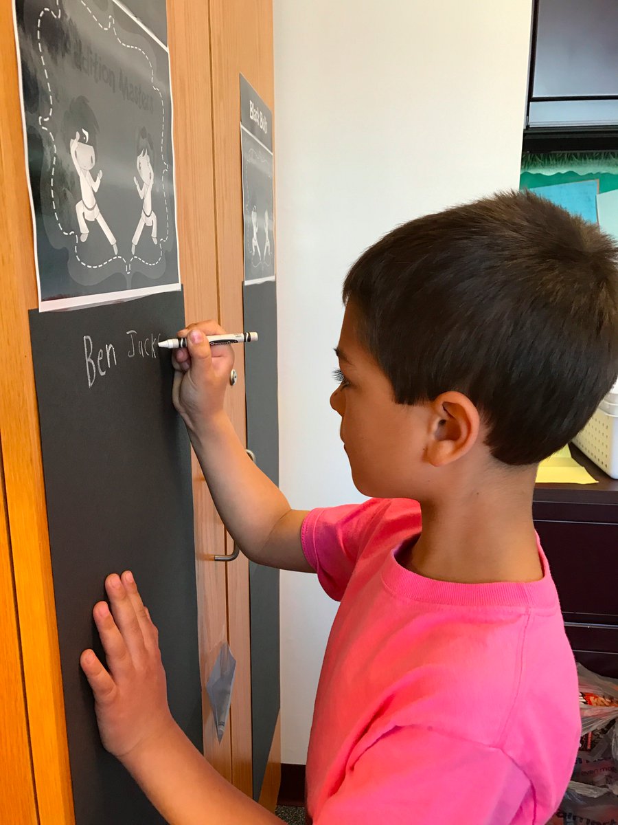 EPSDJefferson's tweet photo. Jackson adds his name to our list of 1st graders who have earned black belts for addition! #KickingItMath #AdditionMasters #JeffersonSOARS https://t.co/mB7aisqU8J