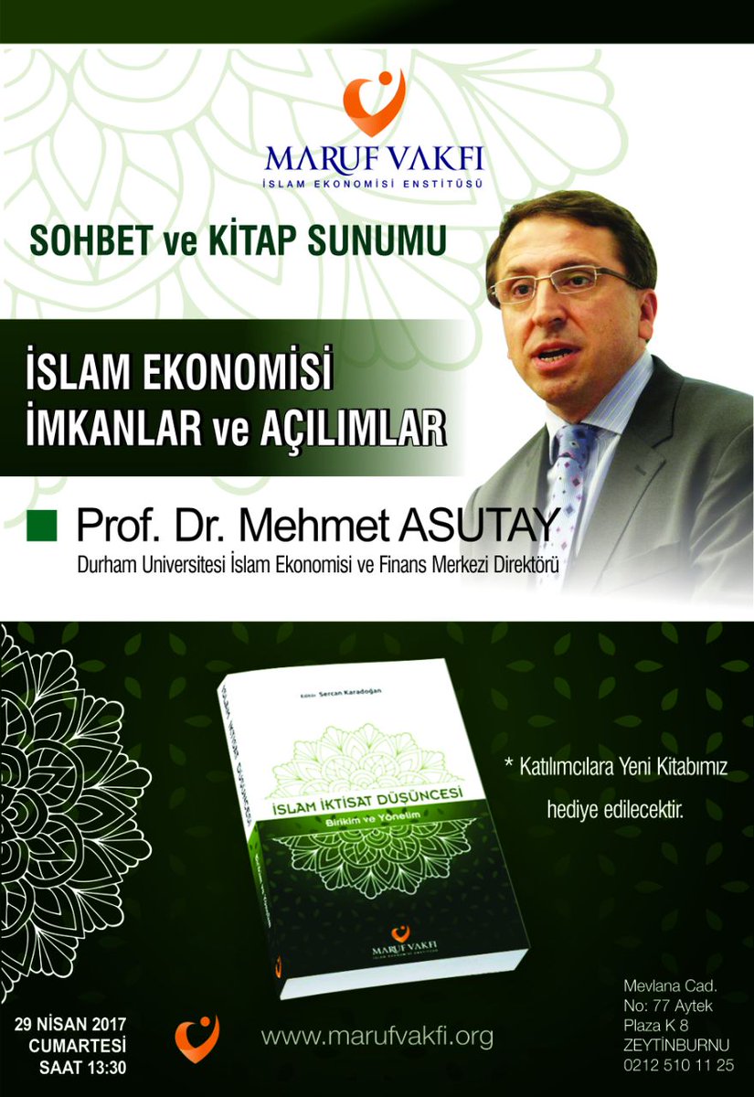 islamifinans's tweet photo. Maruf Vakfı, İslam Ekonomisi, İmkanlar ve Açılımlar, Prof. Dr. Mehmet Asutay https://t.co/Tw6O7OikTo