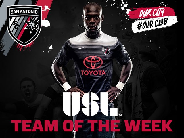 SanAntonioFC's tweet photo. Congrats to @bforbes7 on being named to the @USL Team of the Week for the second time this season! #OurClub https://t.co/5dOv7kZ4pU