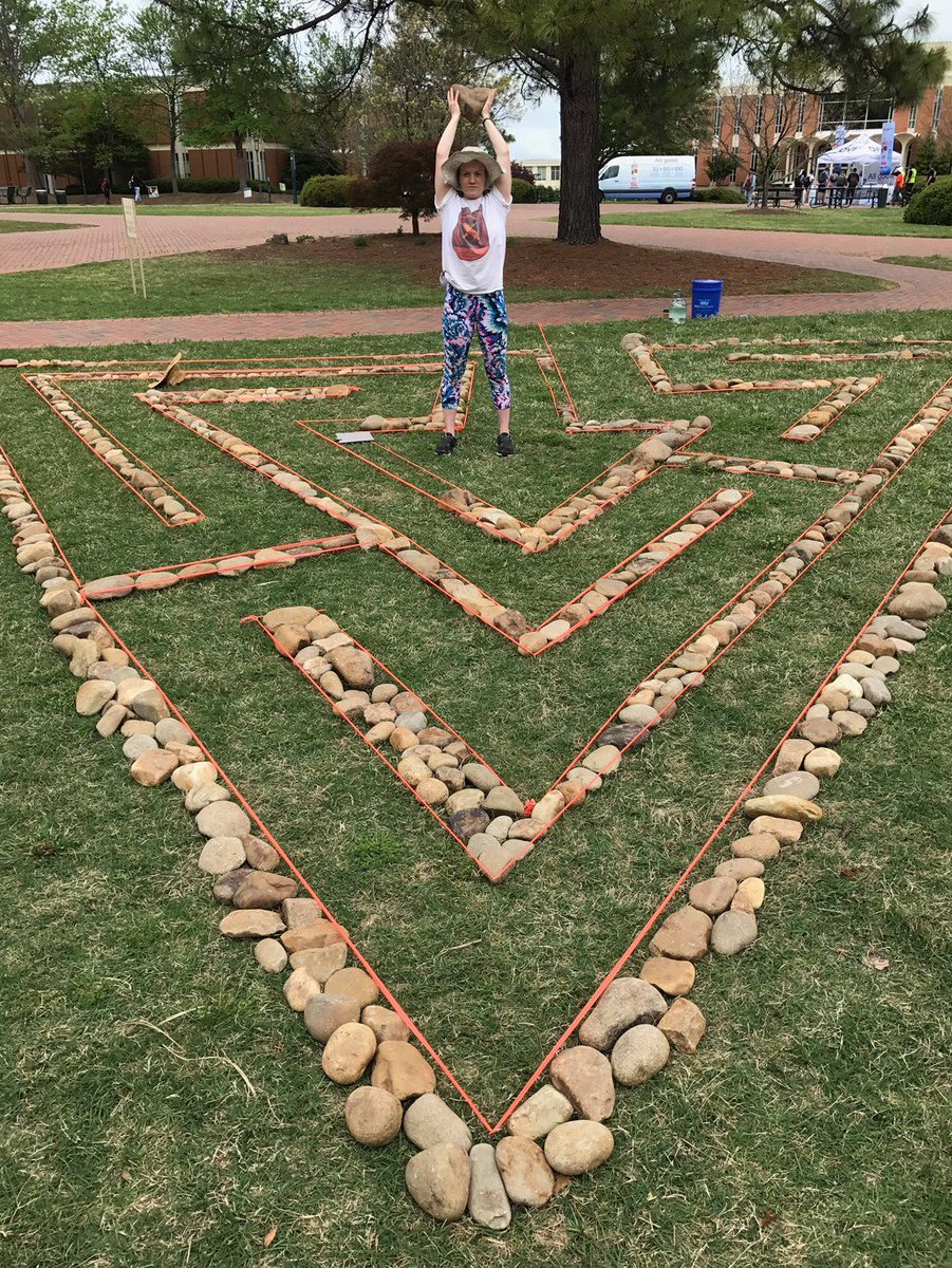 CLT_COAA's tweet photo. Alison Donohue has created a cool @keepingwatchall earthwork installation for tomorrow's @UNCCsustain Earth Day in Belk Plaza. Check it out! https://t.co/bXnm7qafRA