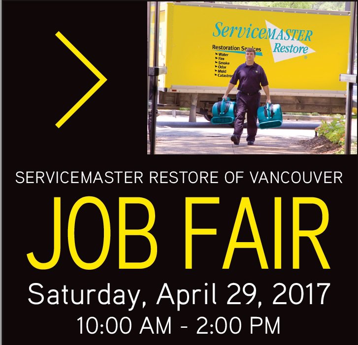 Join us Saturday, April 29th, 2017 for ServiceMaster's Job Fair. 10 AM - 2 PM. Looking forward to meeting you! #jobfair #restoration #hiring