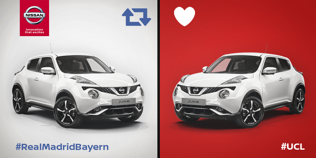 Nissan_ESP's tweet photo. ¿QUIÉN AVANZARÁ A LA SIGUIENTE FASE?

🇷️🇹️: #HalaMadrid
❤️: #FCB

#UCL @Nissan_ESP
#RealMadridBayern
#Juke #ExpressYourMotion https://t.co/deisycomtA