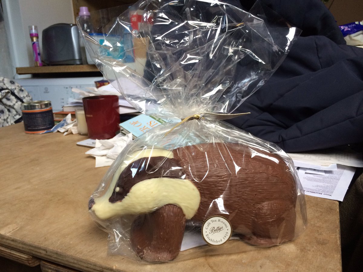 When the going gets tough, it's time for the chocolate badger. #somuchbetterthananeasteregg