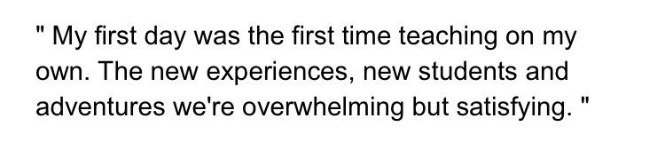 How was your first day of teaching at MHS?