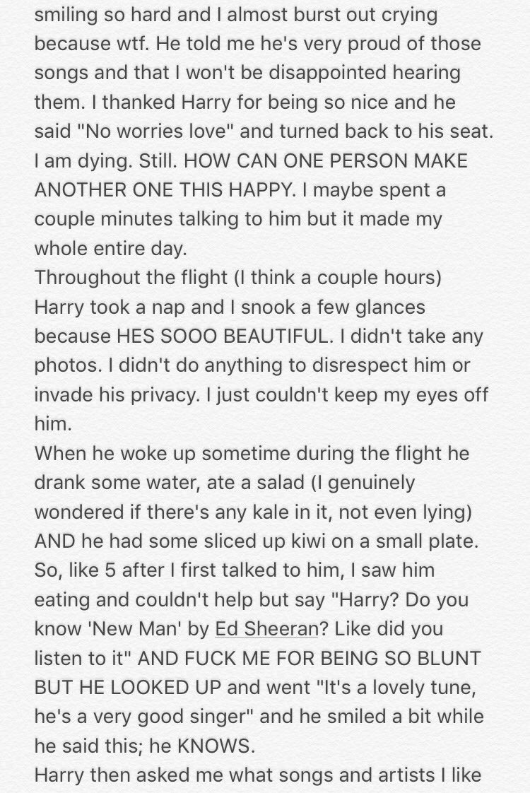 HSUpdating's tweet photo. 📲|| A fan talking about her experience sitting next to Harry on his flight from NYC to London recently. https://t.co/2YLoR9He7l
