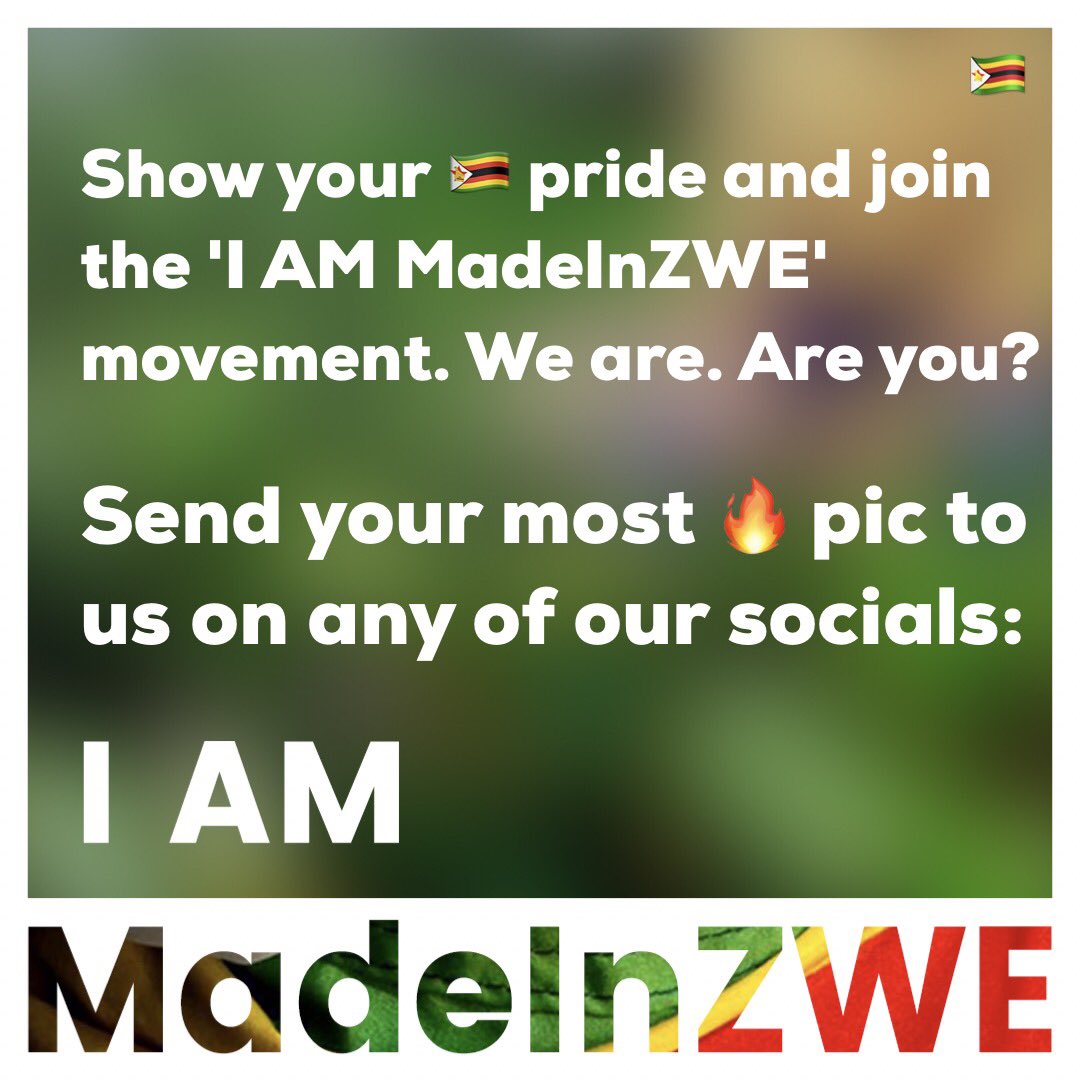 I AM, YOU ARE, WE ARE #MadeInZWE <a href="/PastorEvanLive/">Evan Mawarire</a> <a href="/ThisFlag1980/">#ThisFlag 🇿🇼</a> <a href="/TrevorNcube/">Trevor Ncube</a> <a href="/CurateZim/">CurateZim</a> <a href="/DougColtart/">Doug Coltart ✊🏼🇿🇼</a> <a href="/ali_naka/">African</a> <a href="/263Connect/">zimconnect</a> #ThisFlag 🇿🇼