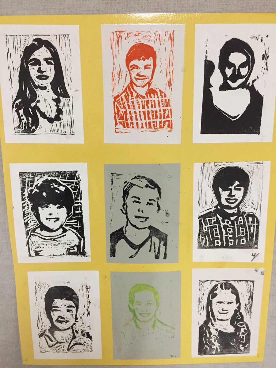 AMoreyEGR's tweet photo. Amazing self-portraits.  If you know these students, the resemblance is superb. @HollyLampen https://t.co/9PJEVmJptX