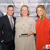 KelleeMWatson's tweet photo. @TheCorners_ team &amp; our #TOBY from @bomasrc reception! Next up... @BOMAIntl in Nashville! #cbre https://t.co/NxsCXsNSap