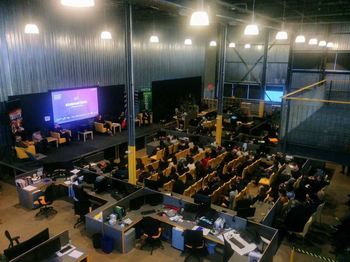 PN_MTL's tweet photo. Merci à @MarikaMTL ! Animatrice de notre panel #Intersections @Triotech1 @UbisoftMTL @ARTFIFA @Telefilm_Canada @felixandpaul Yan Breuleux https://t.co/MoyLmLAsR7
