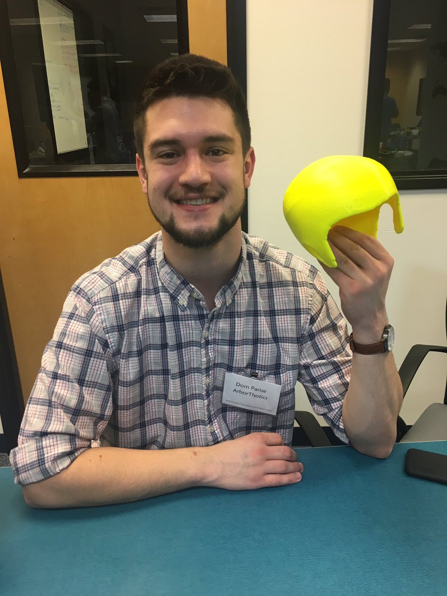 UMCFE's tweet photo. Dom, Co-Founder of @ArborThotics, is helping streamline medical manufacturing by connecting medicine & 3D-Printing #PrototypeNight https://t.co/CFukLXGETd