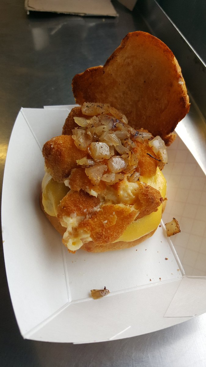 Mac and cheeseburger $6. Kapiolani and Kaheka 11-2. Top your cheeseburger or bbq pork with our fried mac and cheese balls,crunch, creamyness