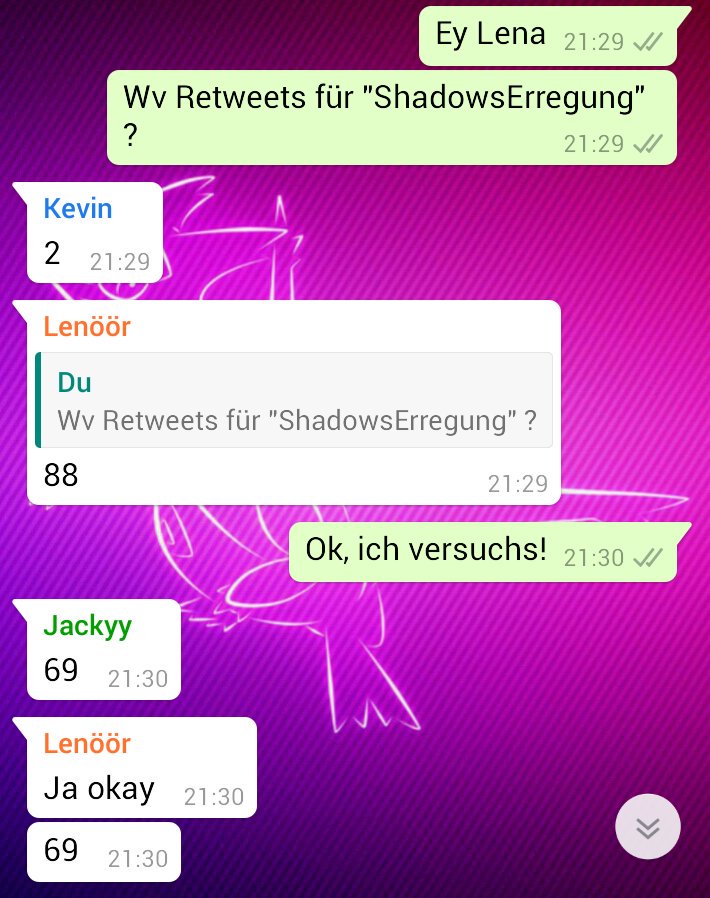 TheLucamon's tweet image. 69 Retweets, damit sich @Kabuula_ 1 Monat "ShadowsErregung" nennt!
Gönnt mir das.
