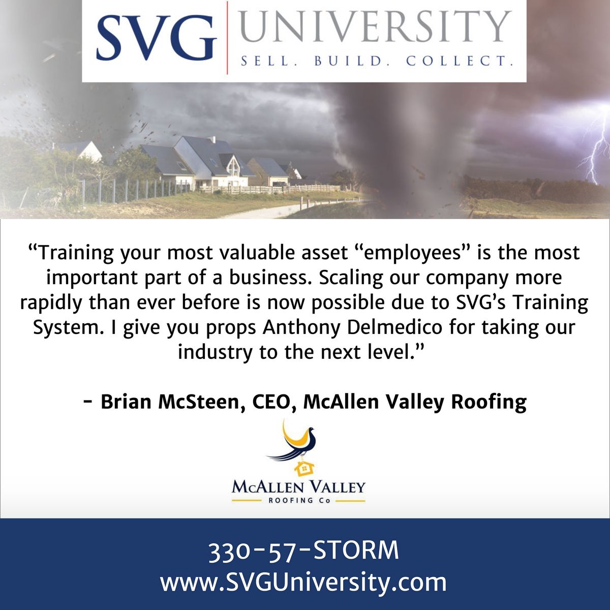 SVGCorp's tweet photo. #SVG Making #Contracting Great Again #StormVenturesGroup #SVG #SVGUniversity #WinTheStorm #TestimonialTuesday #Roofing #Construction https://t.co/SMKq0x9iZM