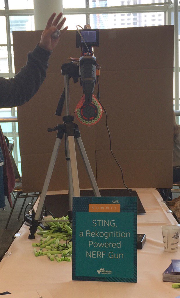 #AWSSummitSF - rekognition powered NERF gun. What's next?