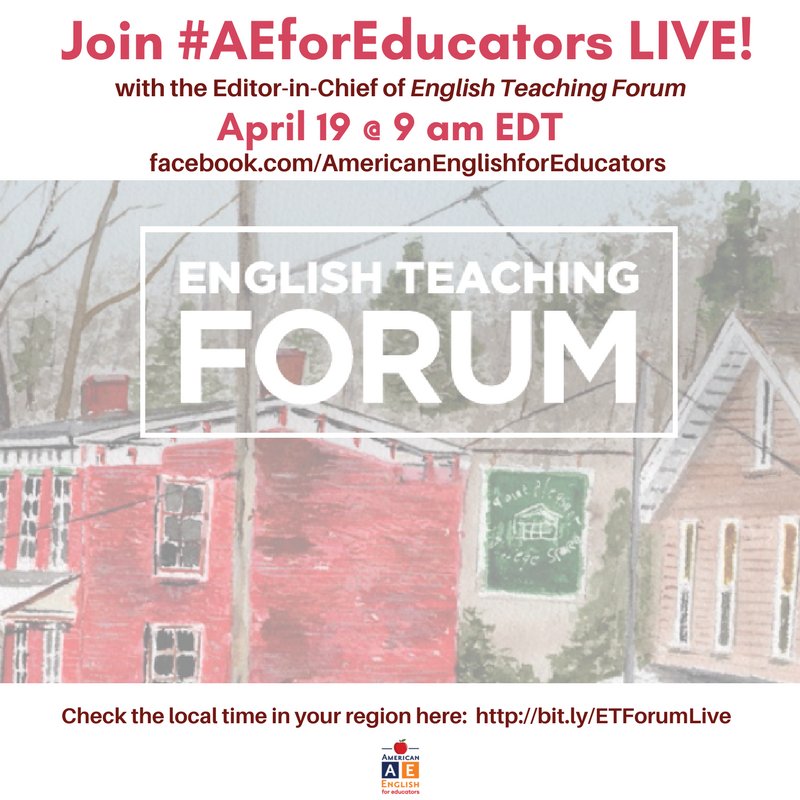 El Programs On Twitter Interested In How You Can Use Etforum Tune In For An American English Educators Facebook Live Event Tomorrow Https T Co Rp4bwofprg