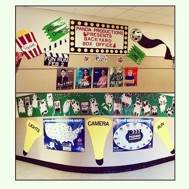 choosebooster's tweet photo. LIGHTS, CAMERA, RUN! Shout out to the Piney Grove Elem PTA outside Winston-Salem, NC, for their stellar #BackyardBoxOffice decorations! https://t.co/lbNuq6qiiz