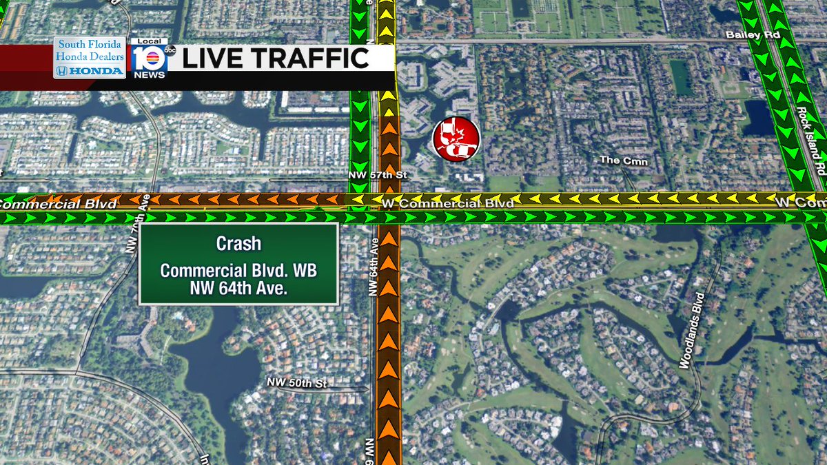 CRASH IN TAMARAC: Commercial Blvd. WB & NW 64th Ave. #TRAFFIC https://t.co/OUgdVNmfdt