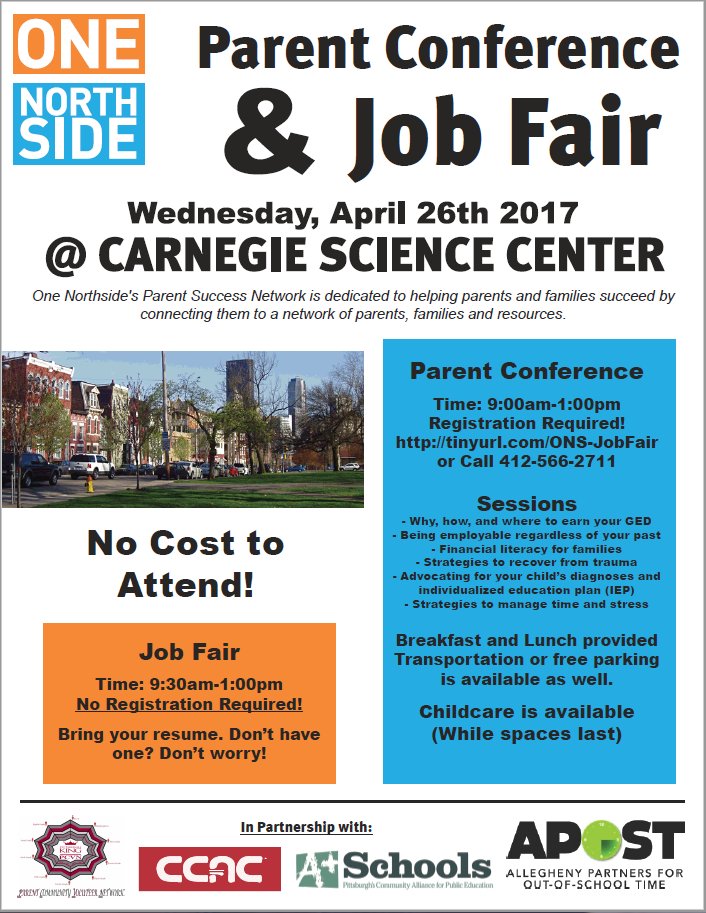sarahheinzhouse's tweet photo. From our friends at #onenorthsidepgh
#JobFair #pittsburgh https://t.co/yf3I52pJEe