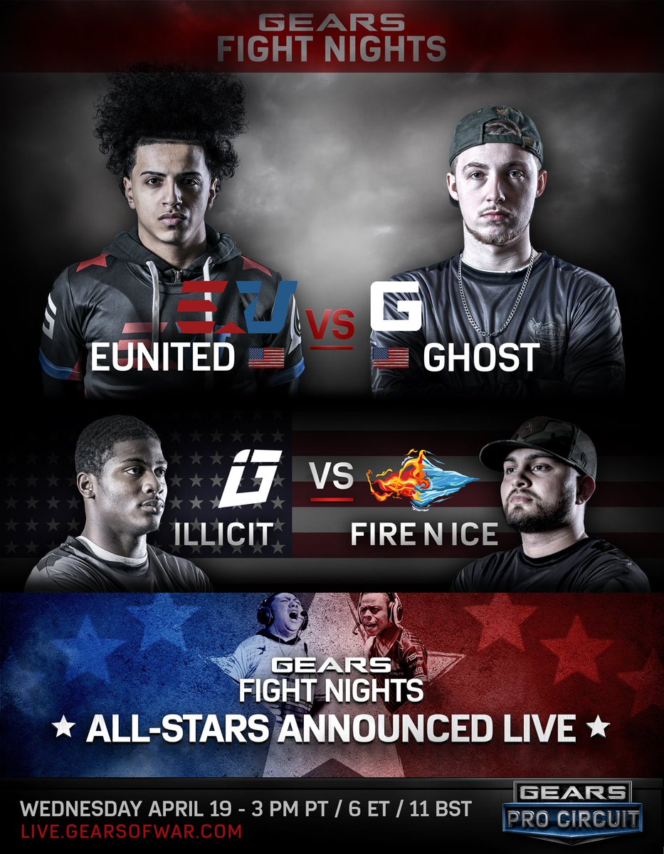 GearsEsports's tweet image. TOMORROW on Gears Fight Nights: @eUnitedgg's Godplays vs his former team @ghostgaming, @illicitGG vs @FireNIceEsports &amp;amp; ALL-STARS ANNOUNCED!