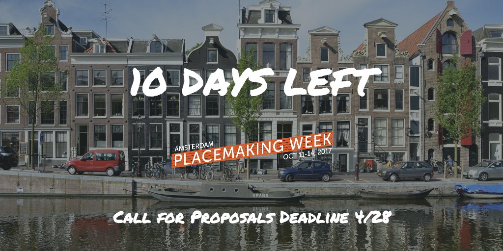 This is your chance to be a part of @Placemaking Week 2017! Propose a panel, workshop or pecha kucha today!! goo.gl/uf3Dan