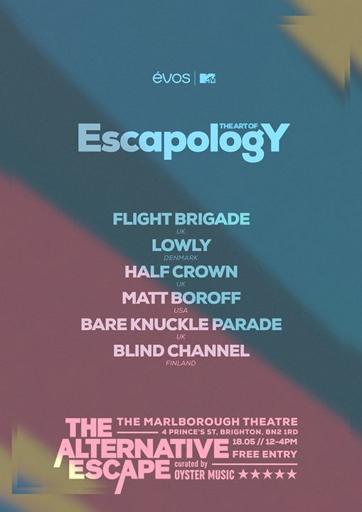 Oyster Music &amp; <a href="/evos/">LIFTED PRODUCTIONS || EVOS</a> Present new music at #TGE17 feat <a href="/FlightBrigadeHQ/">FLIGHT BRIGADE</a> @lowlyband <a href="/BlindChannelFIN/">Blind Channel</a> @MattBoroff @BareKParade <a href="/half_crown/">HALF CROWN</a>